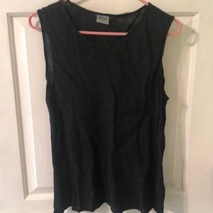 CP Shades black linen sleeveless top M